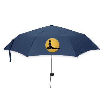 Pigeon Pose Yoga Silhouette Golden Sun - Parapluie standard - marine - Devant