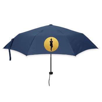 Adler Pose Yoga Silhouette Goldene Sonne - Regenschirm (klein) - Navy - Vorne