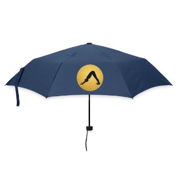 Yoga Herabschauender Hund Sonne Silhouette - Regenschirm (klein) - Navy - Vorne