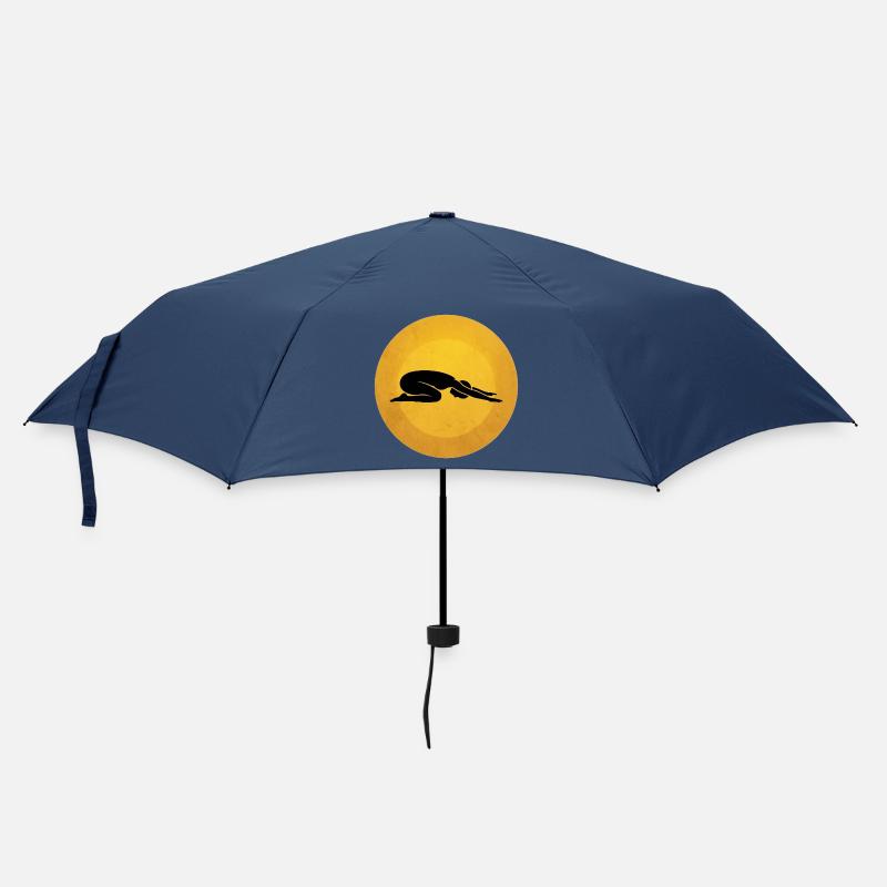 Warrior II Yoga Pose Silhouette Sun Design - Umbrella (small) - navy