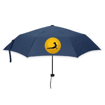 Posture Cobra Yoga Silhouette Golden Sun - Parapluie standard - marine - Devant
