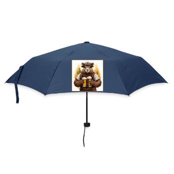 Beaver with beer - Umbrella (small) - navy - Front