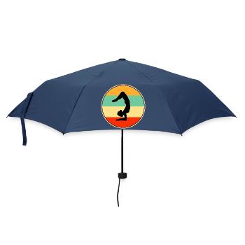 Retro-Turner-Silhouette Sunset-Grafik - Regenschirm (klein) - Navy - Vorne