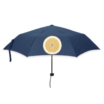 Lemon, Citrus, Lemon Slice, Shirt, Hoodie - Umbrella (small) - navy - Front