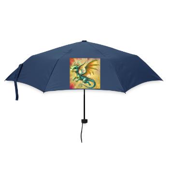 Drache - Regenschirm (klein) - Navy - Vorne