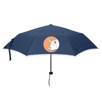 Schwein - Regenschirm (klein) - Navy - Vorne