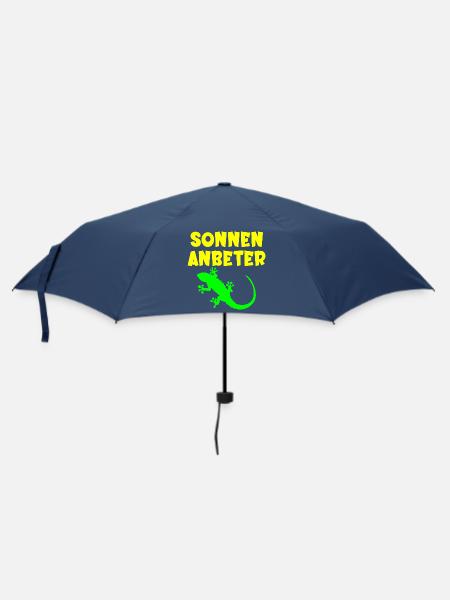 Sonnenanbeter Eidechse - Sommer Sonne - Regenschirm (klein) - Navy