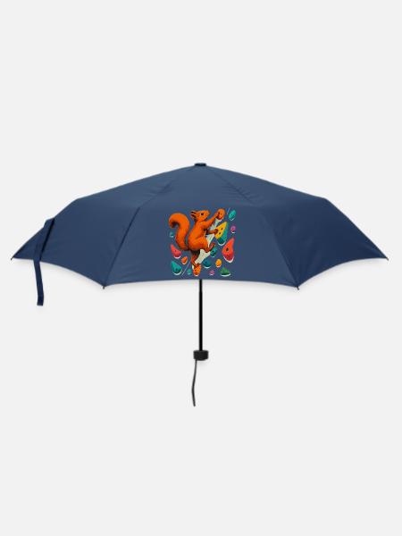 Eichhörnchen am Fels: Motivation & Boulder-Art - Regenschirm (klein) - Navy
