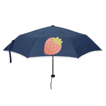 Pastel Strawberry Minimal - Regenschirm (klein) - Navy - Vorne