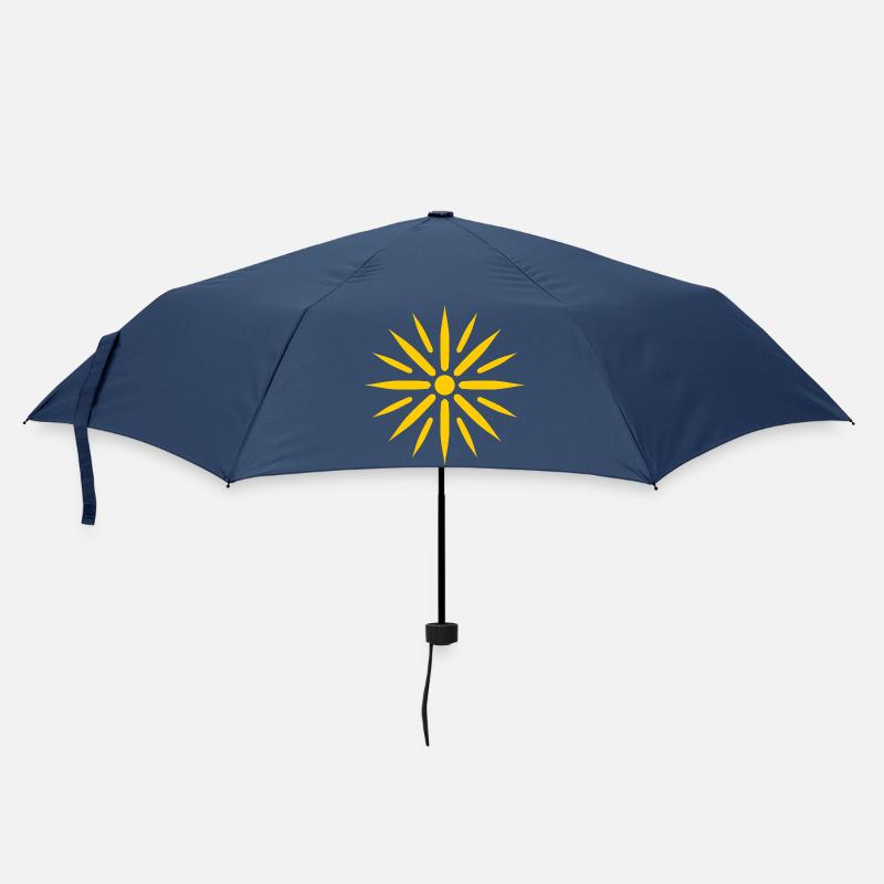 Strahlende Goldene Sonne - Regenschirm (klein) - Navy