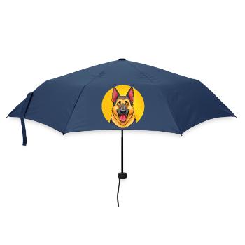 Shepherd Dog (Comic Portrait) - Umbrella (small) - navy - Front
