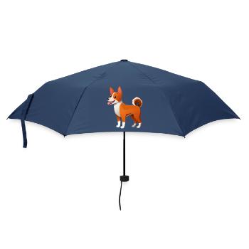 Little Basenji Dog (comic) - Umbrella (small) - navy - Front