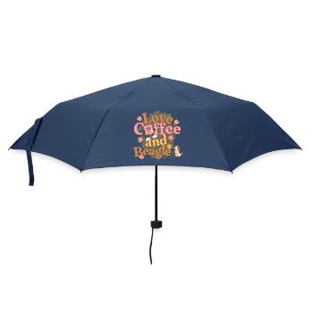Love coffee and Beagle - love of coffee and dogs - Umbrella (small) - navy - Front