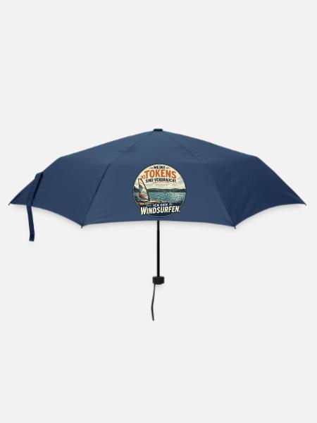 KI Humor – Windsurfen - Regenschirm (klein) - Navy