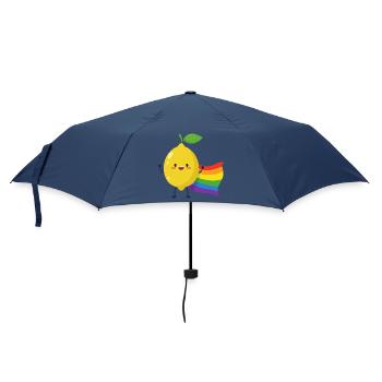 Zitrone mit Regenbogencape - Regenschirm (klein) - Navy - Vorne