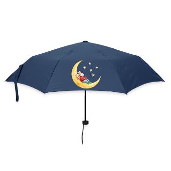 Hase auf dem Mond mit Kakao - Regenschirm (klein) - Navy - Vorne