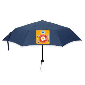 Colorful Fried Egg – Pop Illustration - Umbrella (small) - navy - Front