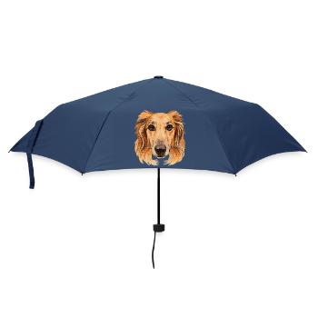 saluki head, watercolor look, greyhound designs - Umbrella (small) - navy - Front