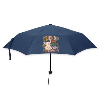 Friends Not Food Pig Vegan Rétro - Parapluie standard - marine - Devant
