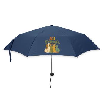 All Friends Animals Vegan Animal Rights Retro - Umbrella (small) - navy - Front