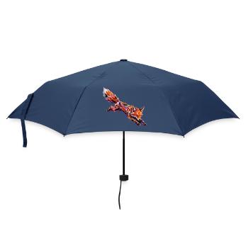 Geometric Cyber Fox - Umbrella (small) - navy - Front