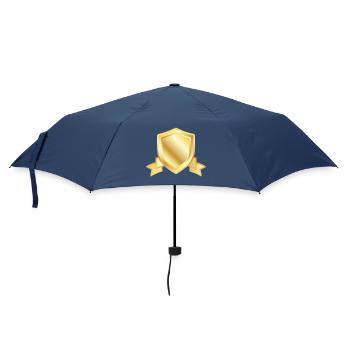 Golden Shield Crest Blank Emblem Luxury Heraldic B - Umbrella (small) - navy - Front