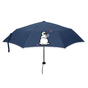 Bonhomme de neige d’hiver, tennis pour enfants - Parapluie standard - marine - Devant