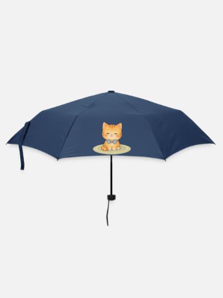 Katze blau - Regenschirm (klein) - Navy