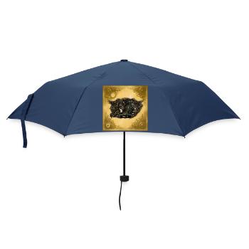 Steampunk-Löwin mit Juwelen - Regenschirm (klein) - Navy - Vorne