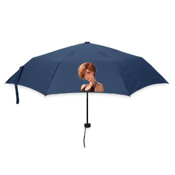 Girl Manga Fitness-Ästhetik - Regenschirm (klein) - Navy - Vorne