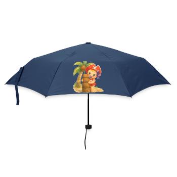 I - Buchstabe: Kleines Piratenbaby am Strand - Regenschirm (klein) - Navy - Vorne