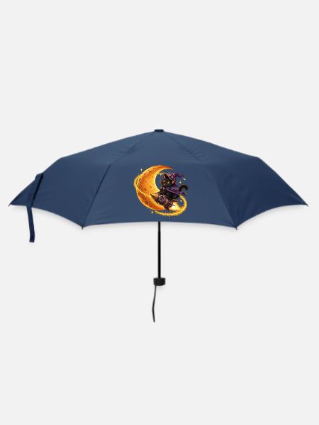 Zauberer-Katzen-Rakete - Regenschirm (klein) - Navy