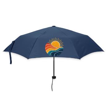 Sun & Wave – Retro-Sonne im Vintage-Look - Regenschirm (klein) - Navy - Vorne