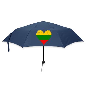 Litauen Herzflagge Grunge - Regenschirm (klein) - Navy - Vorne
