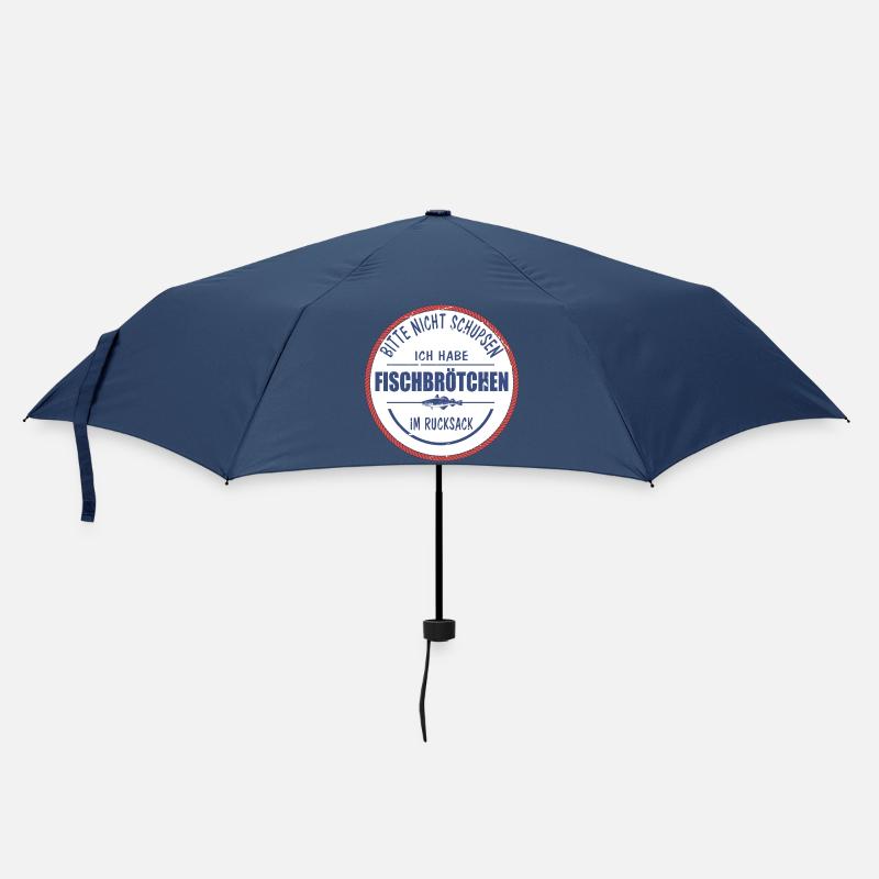 Fischbrötchen Angler lustig - Regenschirm (klein) - Navy