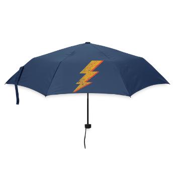 Grunge Style Red & Yellow Lightning Bolt - Umbrella (small) - navy - Front