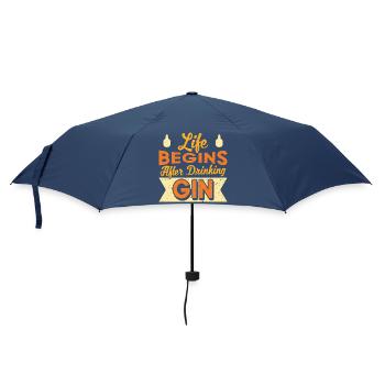 Life Begins After Drinking Gin Design - Umbrella (small) - navy - Front