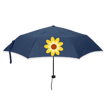 70s Flower Pattern Hippie Gift - Umbrella (small) - navy - Front