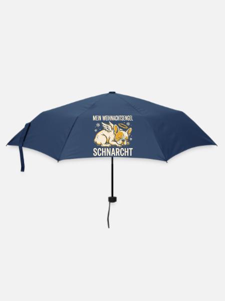 Mein Weihnachtsengel schnarcht - Frenchie - Regenschirm (klein) - Navy