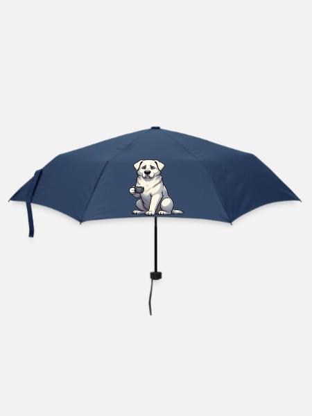 Weißer Schäferhund Schäferhund Schäferhunde - Regenschirm (klein) - Navy