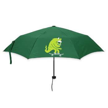 Monster on Skateboard - Skating - Monster Skater - Umbrella (small) - bottlegreen - Front