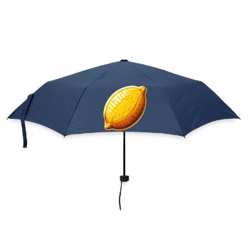 Minimalistische goldene Zitrone - Regenschirm (klein) - Navy - Vorne