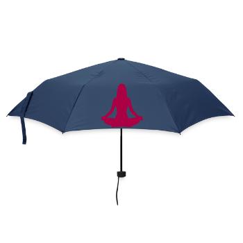 Yoga Silhouetten Meditation - Regenschirm (klein) - Navy - Vorne