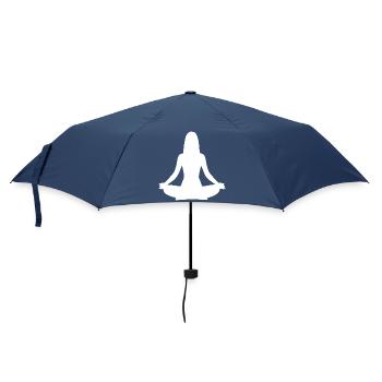 Formes de yoga Silhouettes Méditation blanche - Parapluie standard - marine - Devant