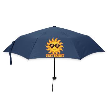 Bleib Bright Retro Groovy Smiling Sun Design - Regenschirm (klein) - Navy - Vorne