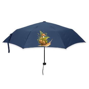 Illustration de la forêt d’escargot avec champignons - Parapluie standard - marine - Devant