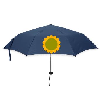 Abstract Sunflower Green Yellow - Umbrella (small) - navy - Front