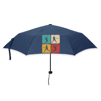 Retro Tennis Spieler Vintage Grunge Design - Regenschirm (klein) - Navy - Vorne