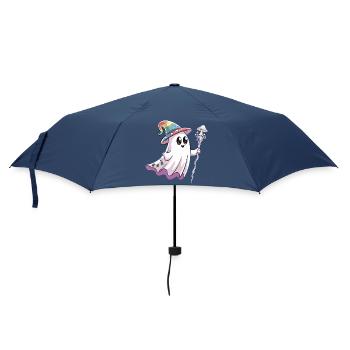  Kawaii Geist Mit Regenbogen Hexenhut Und Pilzstab - Regenschirm (klein) - Navy - Vorne