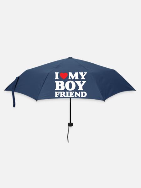 Ich liebe meinen Freund - Regenschirm (klein) - Navy